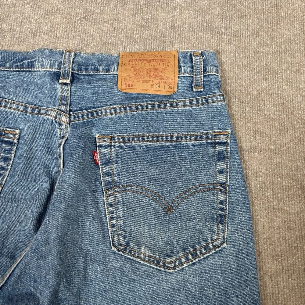 Vintage Levis 505 Jean Shorts Mens 33 Regular Fit Blue Denim Cotton Made In‎ USA